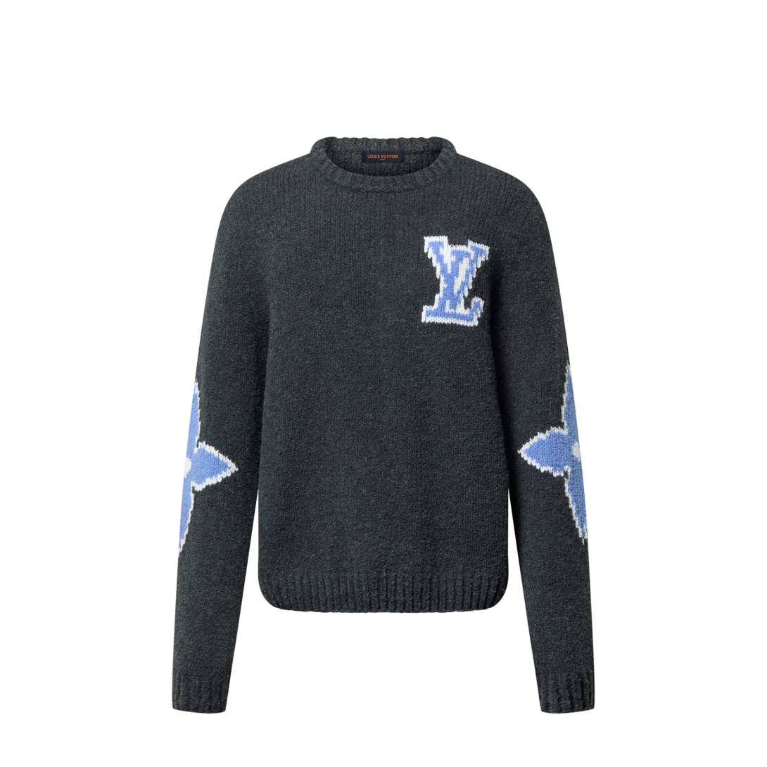 値下げ　Louis Vuitton ネイビー ニット サマープルオーバー Chunky Wool Blend Pullover - Ready-to-Wear | Louis Vuitton India